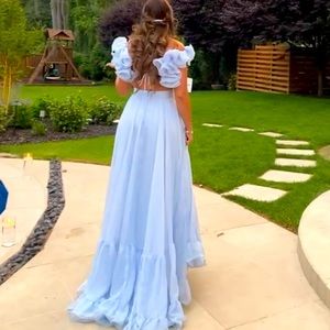 Beautiful chiffon dress in baby blue